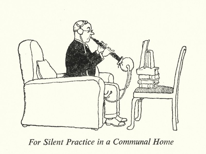 Voor stille oefening in een gemeenschappelijk huis door William Heath Robinson