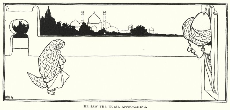 Hij zag de verpleegster naderen door William Heath Robinson