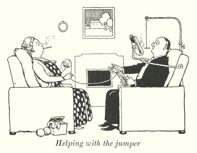 Helpen met de trui door William Heath Robinson