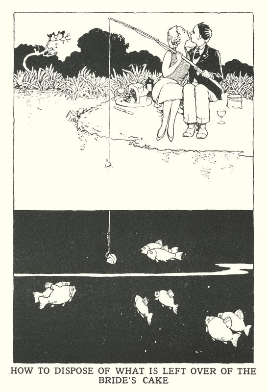 Hoe om te gaan met wat er overblijft van de bruidstaart door William Heath Robinson