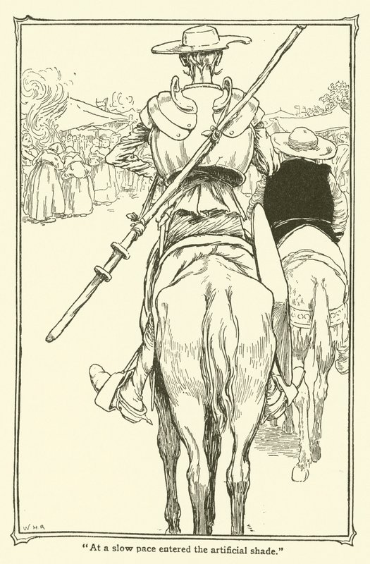Illustratie voor Don Quichot door William Heath Robinson