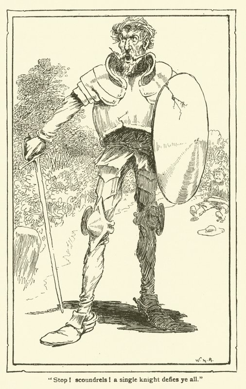 Illustratie voor Don Quichot door William Heath Robinson