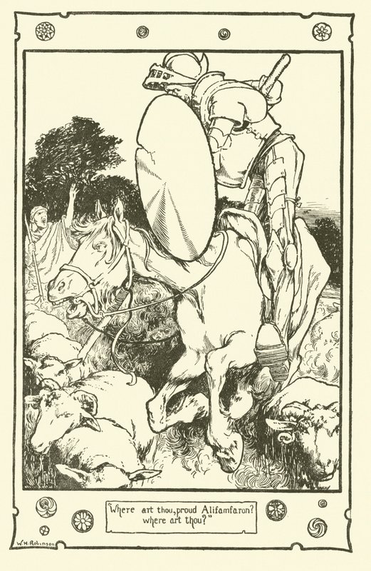 Illustratie voor Don Quichot door William Heath Robinson