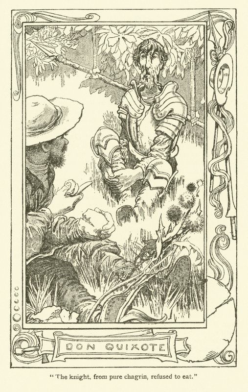 Illustratie voor Don Quichot door William Heath Robinson