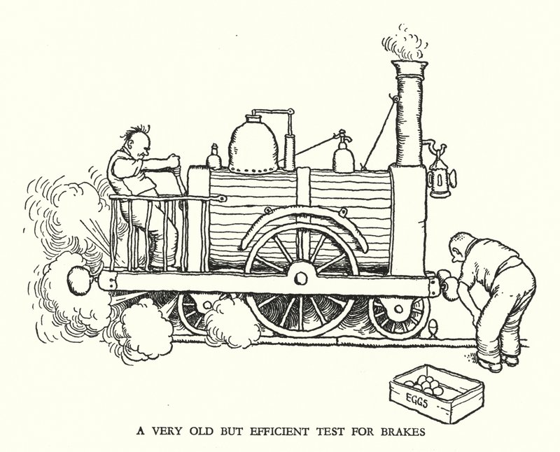 Illustratie voor Railway Ribaldry door W Heath Robinson door William Heath Robinson