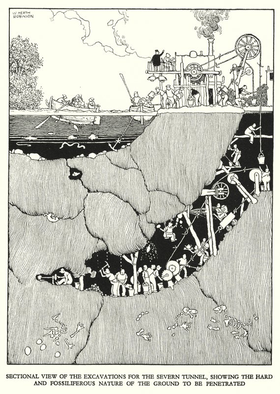Illustratie voor Railway Ribaldry door W Heath Robinson door William Heath Robinson