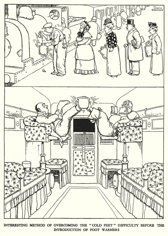Illustratie voor Railway Ribaldry door W Heath Robinson door William Heath Robinson