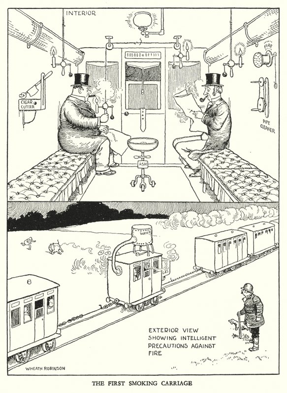 Illustratie voor Railway Ribaldry door W Heath Robinson door William Heath Robinson