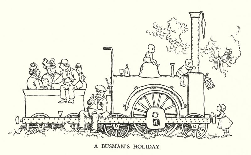 Illustratie voor Railway Ribaldry door W Heath Robinson door William Heath Robinson