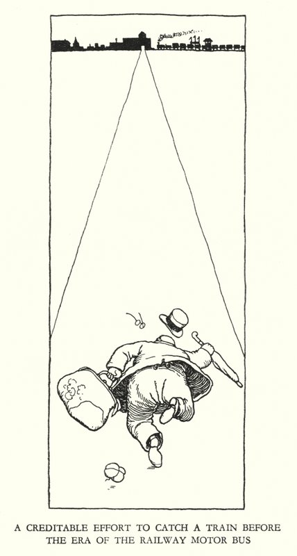 Illustratie voor Railway Ribaldry door W Heath Robinson door William Heath Robinson