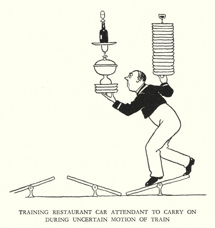 Illustratie voor Railway Ribaldry door W Heath Robinson door William Heath Robinson