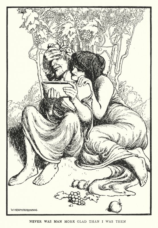 Nooit was een man blijer dan ik toen (litho) door William Heath Robinson
