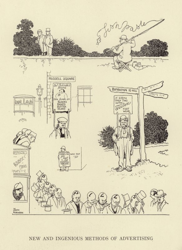 Nieuwe en ingenieuze methoden van adverteren door William Heath Robinson