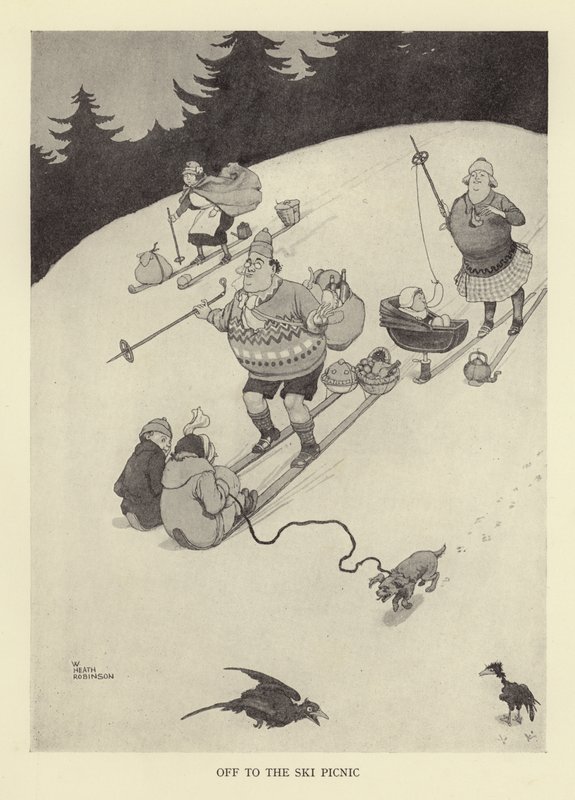 Op weg naar de skipicknick door William Heath Robinson