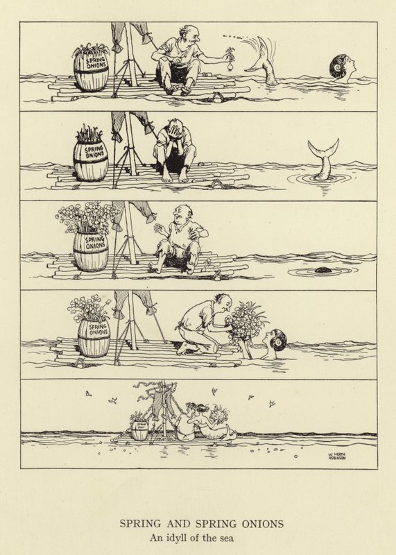 Lente en lente-uitjes, een idylle van de zee door William Heath Robinson