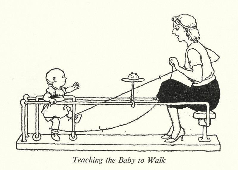 De baby leren lopen door William Heath Robinson