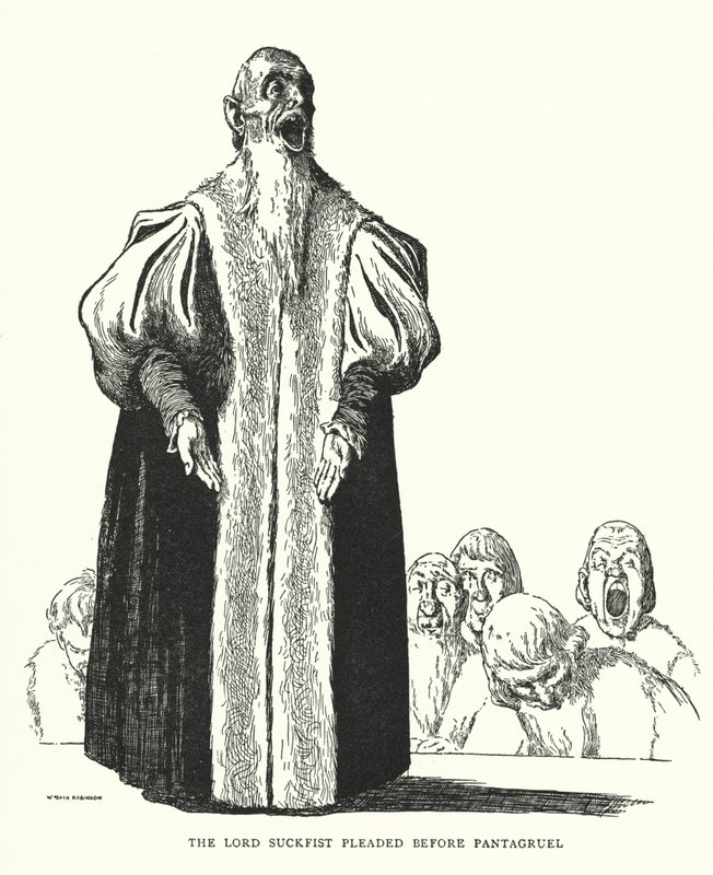De Heer Suckfist pleitte voor Pantagruel door William Heath Robinson