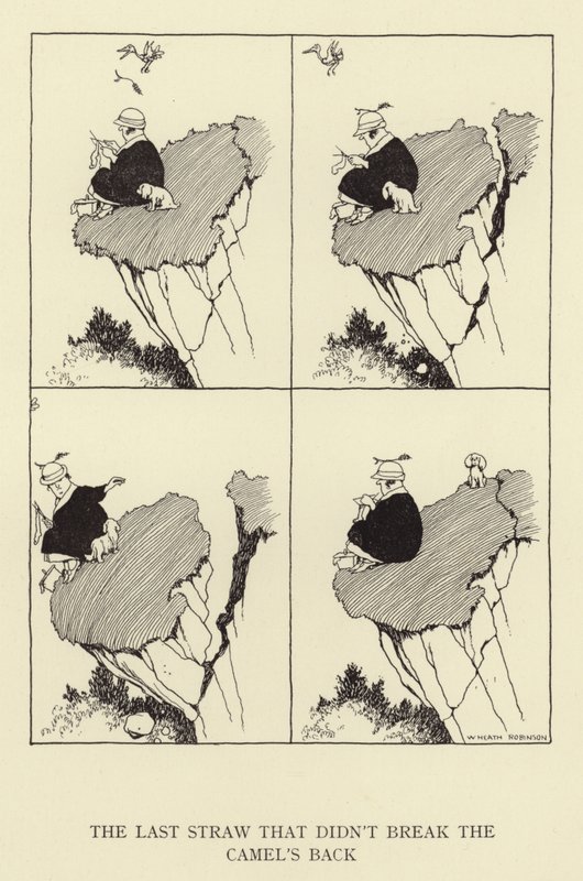 De laatste strohalm die de kameel niet brak door William Heath Robinson