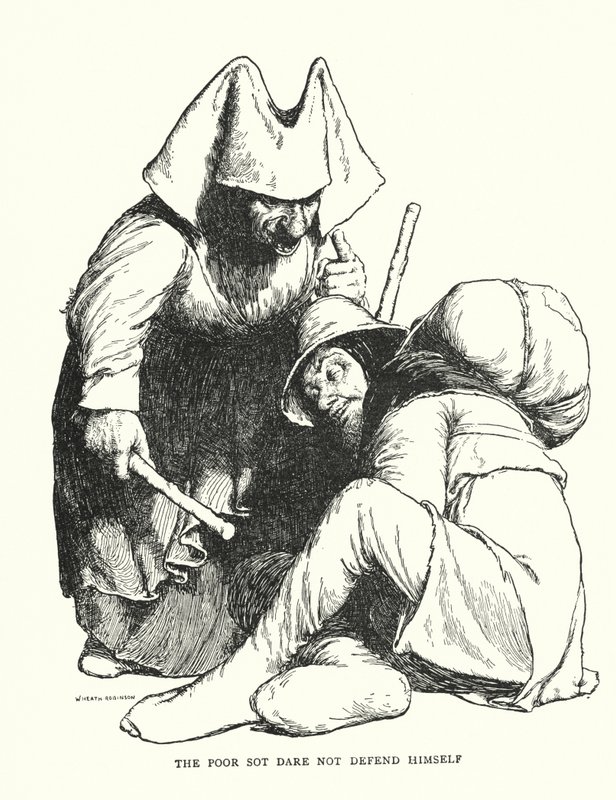 De arme dronkaard durfde zichzelf niet te verdedigen door William Heath Robinson