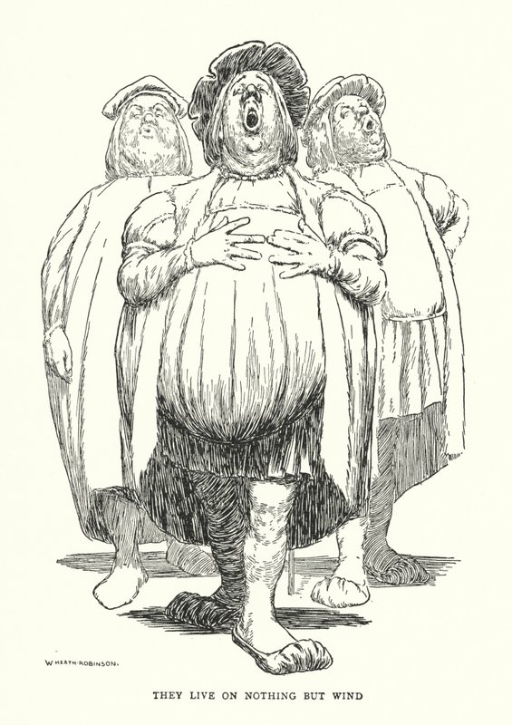 Ze leven van niets anders dan wind door William Heath Robinson