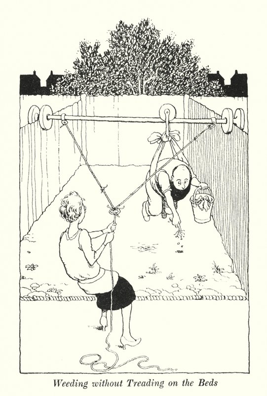 Wieden zonder op de Bedden te Treden door William Heath Robinson
