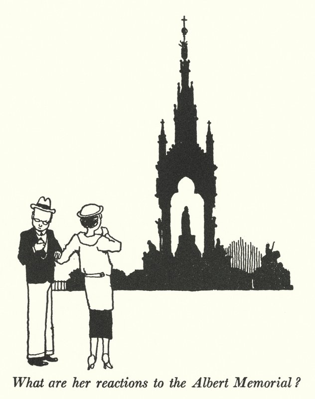 Wat zijn haar reacties op het Albert Memorial? door William Heath Robinson