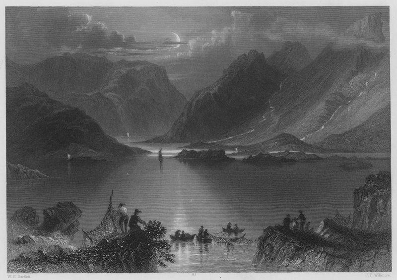 Hoofd van de Killeries, Connemara (gravure) door William Henry (after) Bartlett