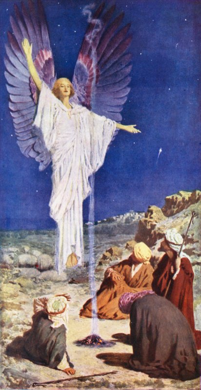 De Eerste Kerst (kleur litho) door William Henry (after) Margetson