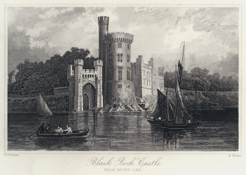 Black Rock Castle, vanaf de River Lee door William Henry Bartlett