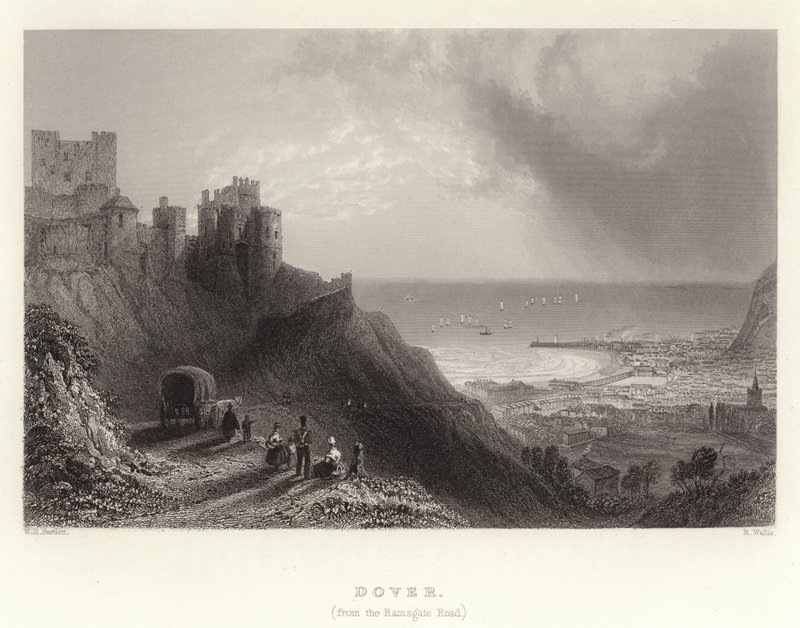 Dover, (vanaf de Ramsgate Road) door William Henry Bartlett