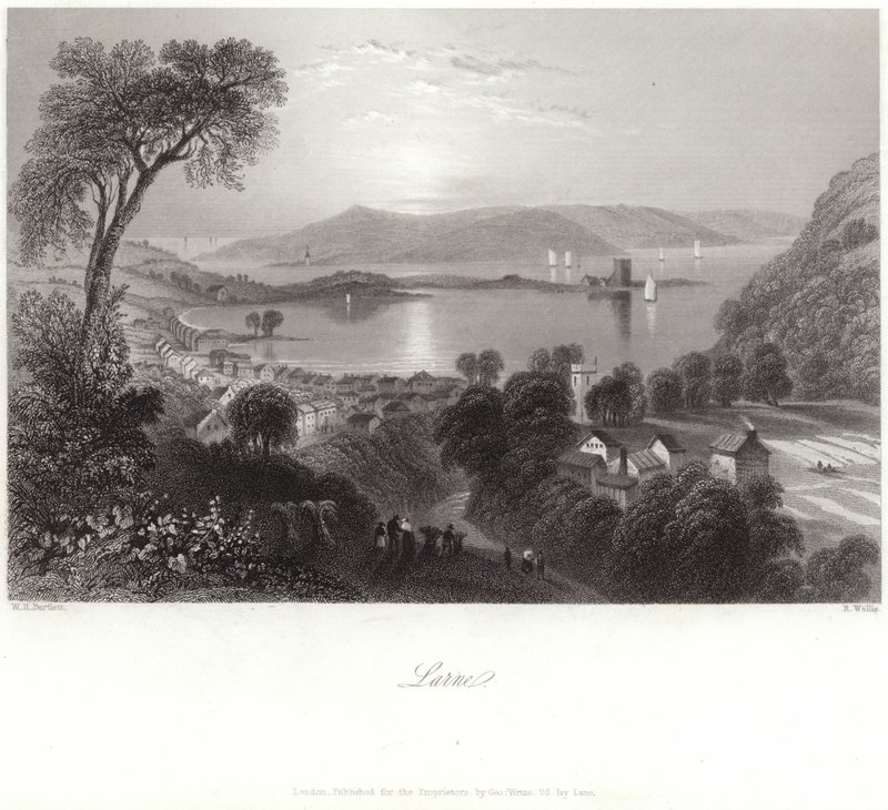 Larne in County Antrim door William Henry Bartlett