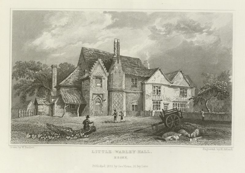 Little Warley Hall, Essex door William Henry Bartlett