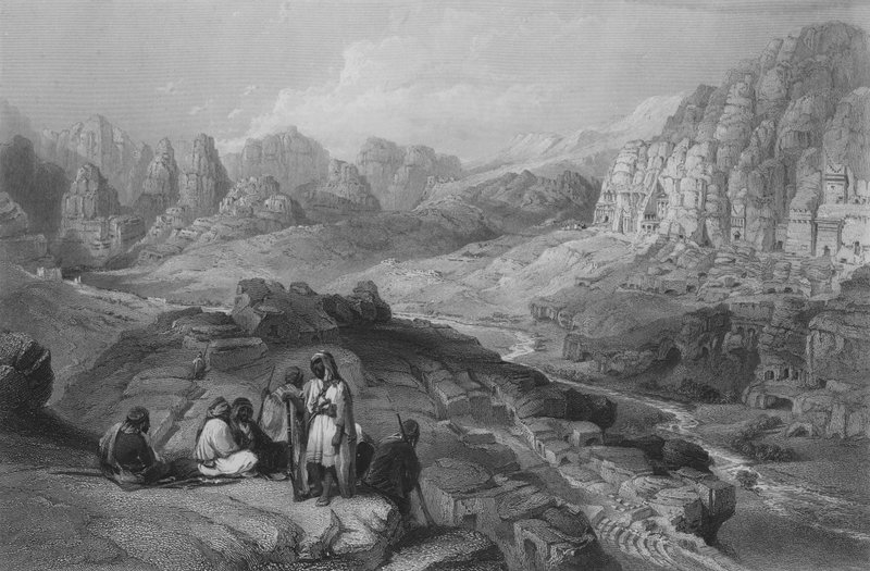 Petra, Locatie van de Stad, Jeremia XLIX door William Henry Bartlett