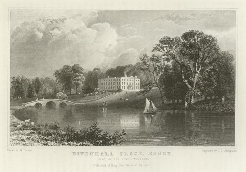 Rivenhall Place, Essex, Zetel van de Eerwaarde J Western door William Henry Bartlett