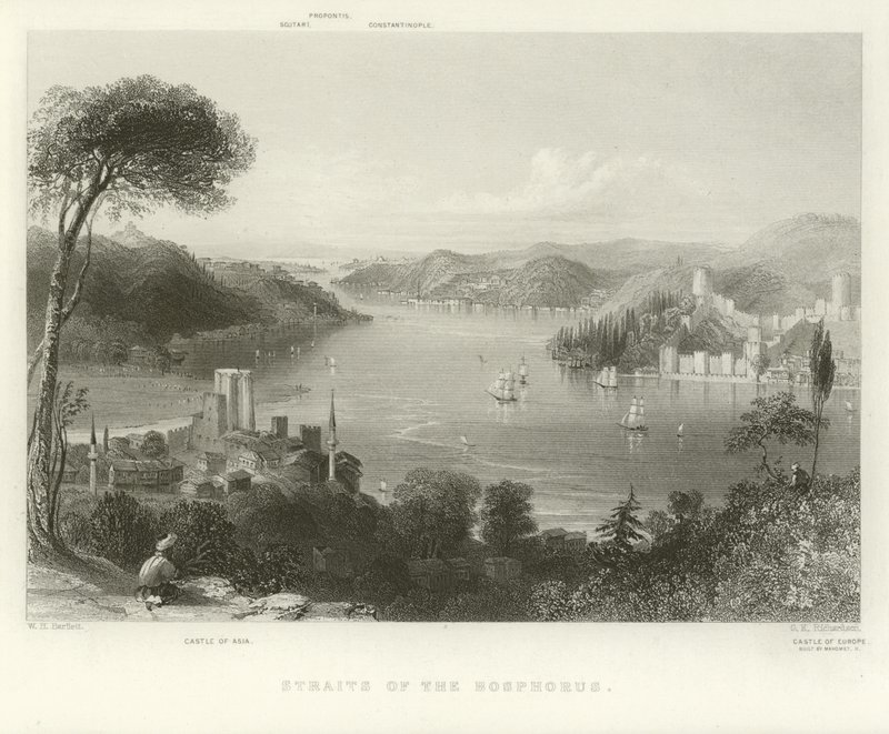 Straat van de Bosporus door William Henry Bartlett