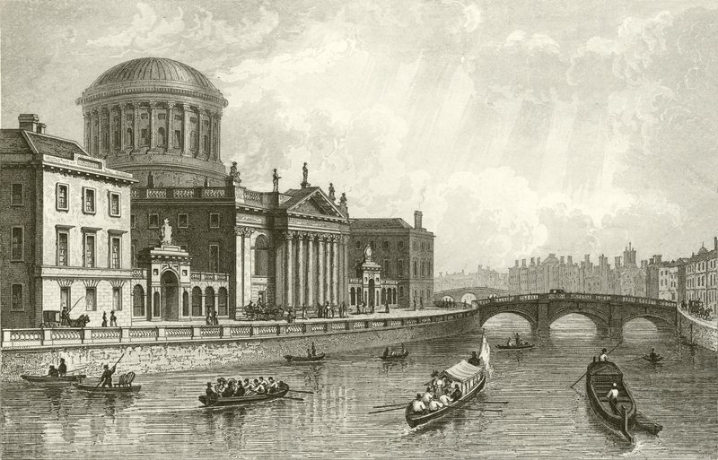 De Vier Rechtbanken, Dublin door William Henry Bartlett