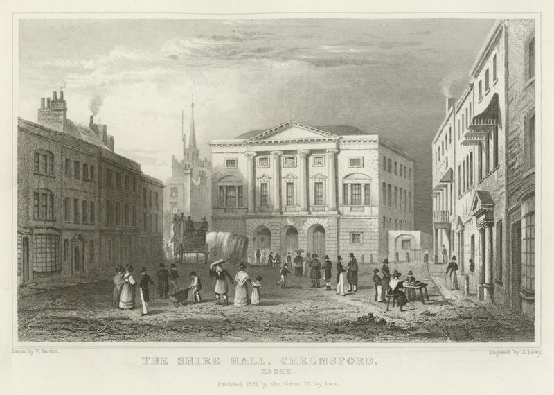 Het Shire Hall, Chelmsford, Essex door William Henry Bartlett