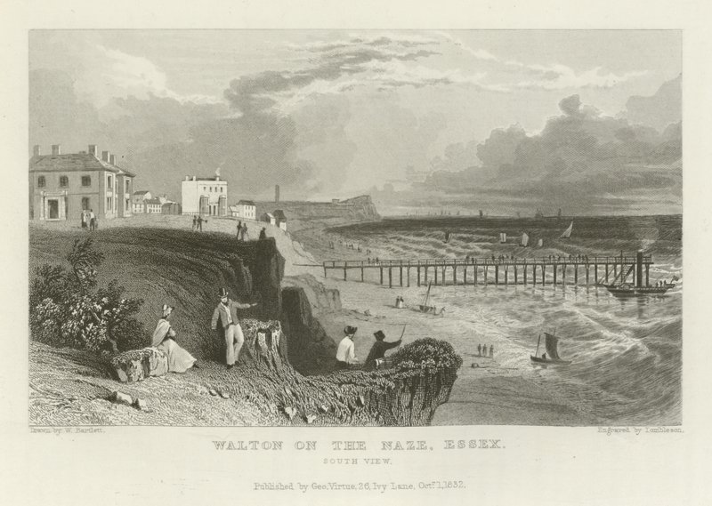 Walton on the Naze, Essex, Zuidzicht door William Henry Bartlett