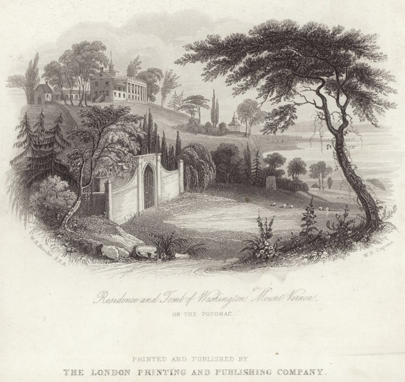 Residentie van het graf van George Washington in Mount Vernon door William Henry Brooke
