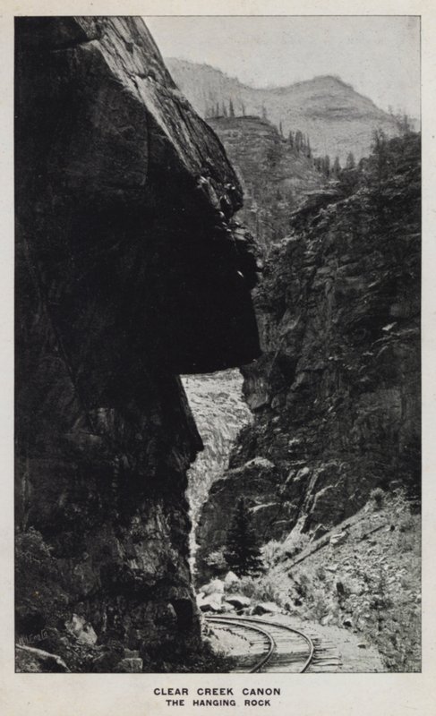 Canyons van Colorado: Clear Creek Canon, De Hangende Rots door William Henry Jackson