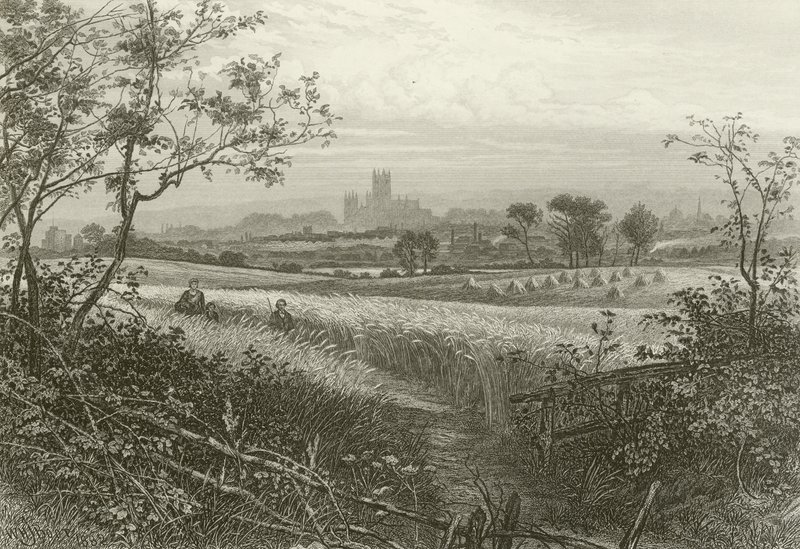 Kathedraal van Canterbury, vanaf Harbledown door William Henry James Boot