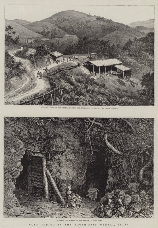 Goudmijnbouw in Zuid-Oost Wynaad, India door William Henry James Boot
