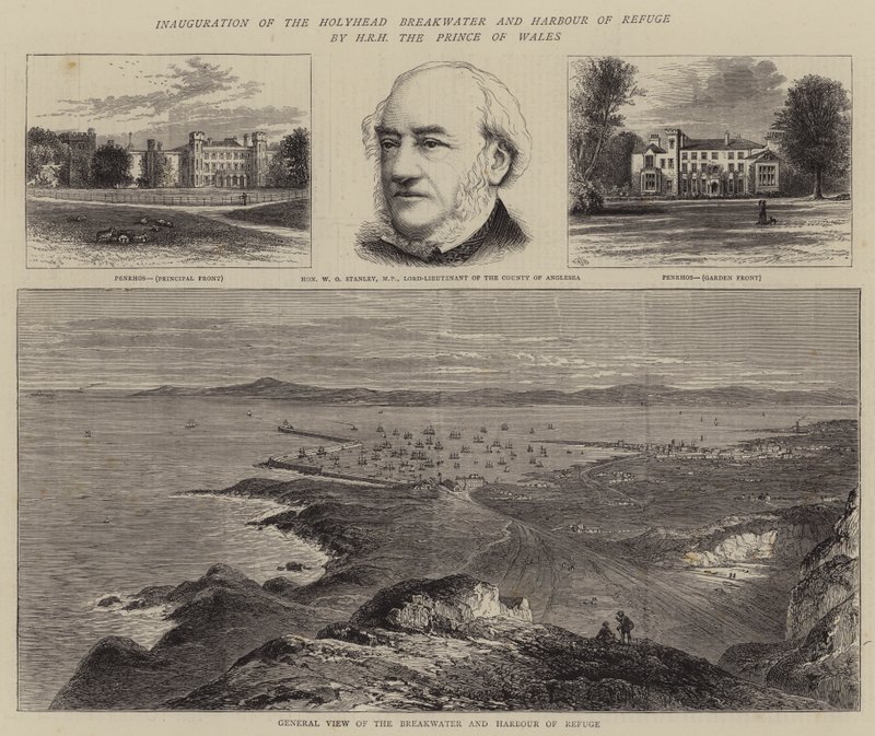Inhuldiging van de Holyhead Breakwater en Harbour of Refuge door ZKH de Prins van Wales door William Henry James Boot