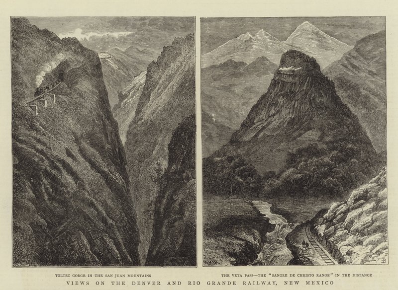 Uitzichten op de Denver en Rio Grande Spoorweg, New Mexico door William Henry James Boot