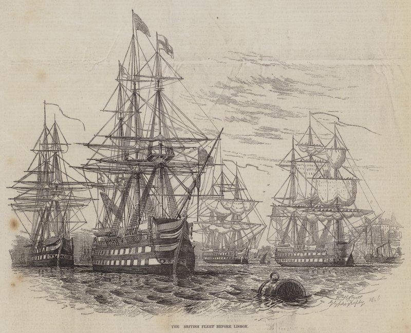 De Britse Vloot voor Lissabon door William Henry Pike