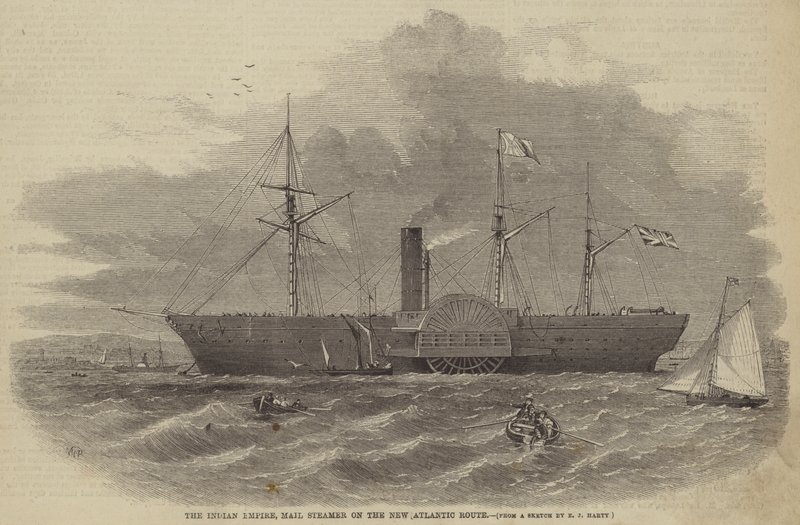 Het Indiase rijk, poststoomboot op de nieuwe Atlantische route door William Henry Prior