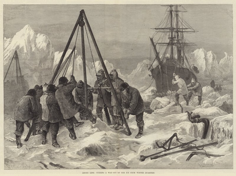 Arctisch leven, een weg uit het ijs kappen vanuit de winterkwartieren door William Heysham Overend