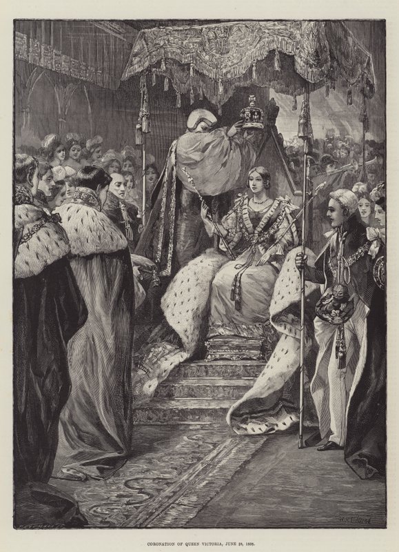 Kroning van koningin Victoria door William Heysham Overend
