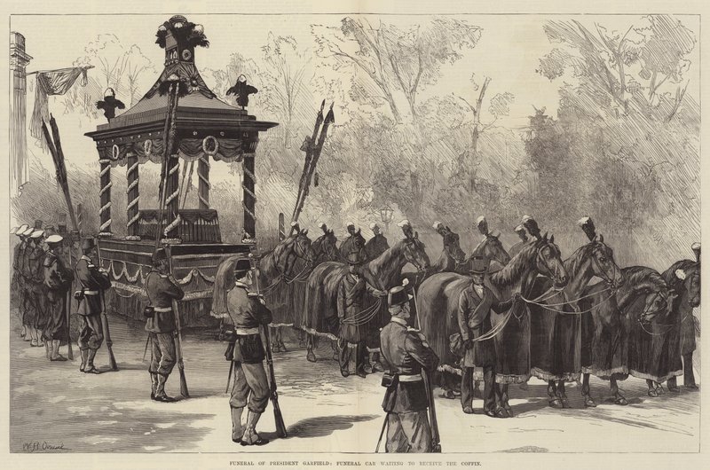 Begrafenis van President Garfield, Begrafeniswagen wacht om de Kist te ontvangen door William Heysham Overend