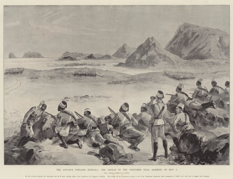 De Opmars naar Dongola, de Nederlaag van de Dervishes bij Akasheh op 1 mei door William Heysham Overend